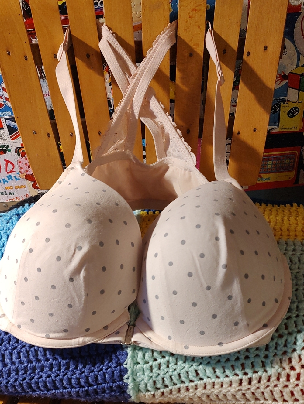 Lane Bryant Light Pink Polka Dot Molded T-Shirt Bra